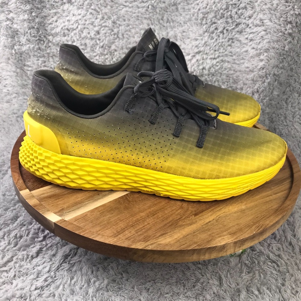 NoBull Allday Ripstop Sneakers M 7.5/W 9 Gray/Yellow Gradient Running Shoes